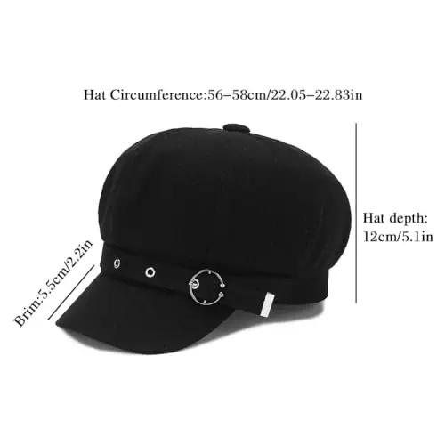 WULIQIUQIU French Beret Hats for Women Winter Newsboy Cap Spring Outdoor Sun Hat - 6