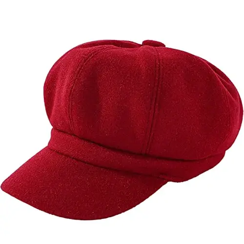 WULIQIUQIU Newsboy Caps for Women Classic Beret Hats Autumn Winter Cap | Adjustable, Breathable & Warm Retro 8-Panel Newsboy Hat, Lightweight Windproof for Daily Travel - 1