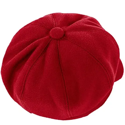 WULIQIUQIU Newsboy Caps for Women Classic Beret Hats Autumn Winter Cap | Adjustable, Breathable & Warm Retro 8-Panel Newsboy Hat, Lightweight Windproof for Daily Travel - 4