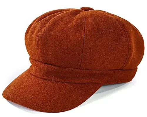 WULIQIUQIU Newsboy Caps for Women Classic Beret Hats Autumn Winter Cap | Adjustable, Breathable & Warm Retro 8-Panel Newsboy Hat, Lightweight Windproof for Daily Travel 