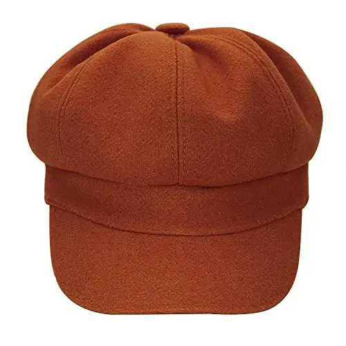 WULIQIUQIU Newsboy Caps for Women Classic Beret Hats Autumn Winter Cap | Adjustable, Breathable & Warm Retro 8-Panel Newsboy Hat, Lightweight Windproof for Daily Travel - 3