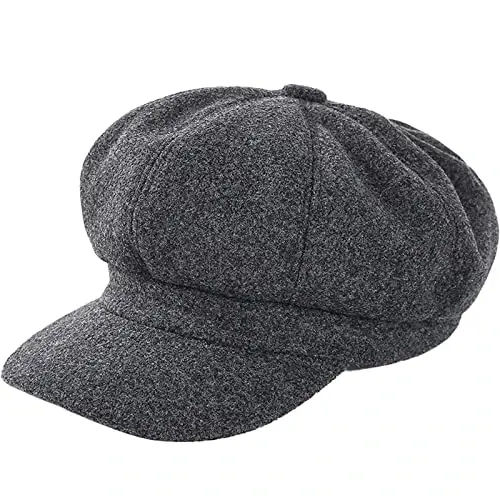 WULIQIUQIU Newsboy Caps for Women Classic Beret Hats Autumn Winter Cap | Adjustable, Breathable & Warm Retro 8-Panel Newsboy Hat, Lightweight Windproof for Daily Travel - 1