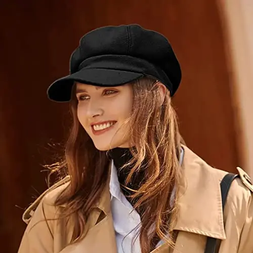 WULIQIUQIU Newsboy Caps for Women Classic Beret Hats Autumn Winter Cap | Adjustable, Breathable & Warm Retro 8-Panel Newsboy Hat, Lightweight Windproof for Daily Travel - WULIQIUQIU (1)