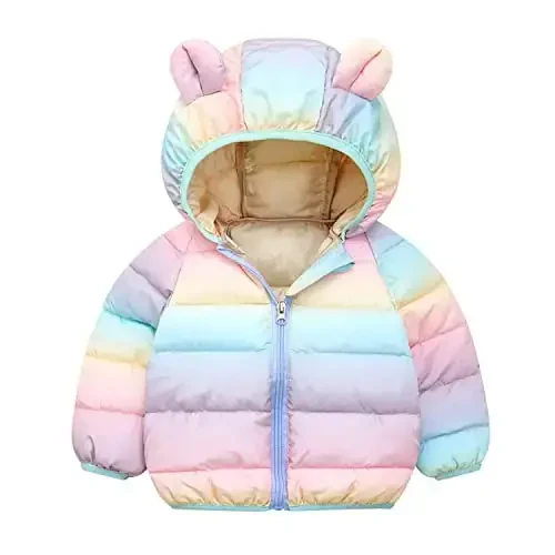WUSENST Baby Boys Girls Winter Coats Hoods Light Puffer Down Jacket Outwear - 1