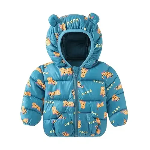 WUSENST Baby Boys Girls Winter Coats Hoods Light Puffer Down Jacket Outwear - WUSENST