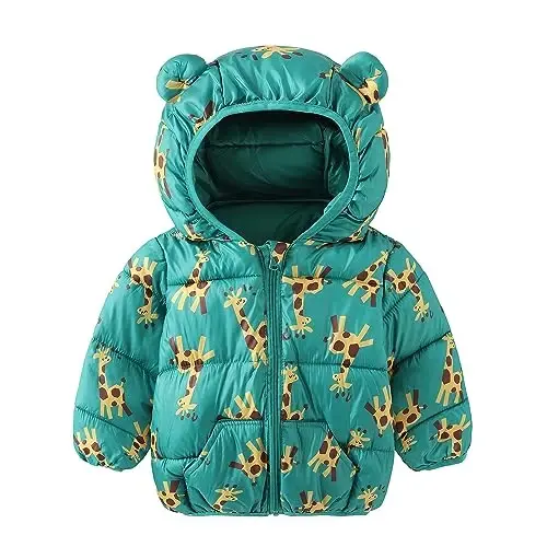 WUSENST Baby Boys Girls Winter Coats Hoods Light Puffer Down Jacket Outwear - WUSENST