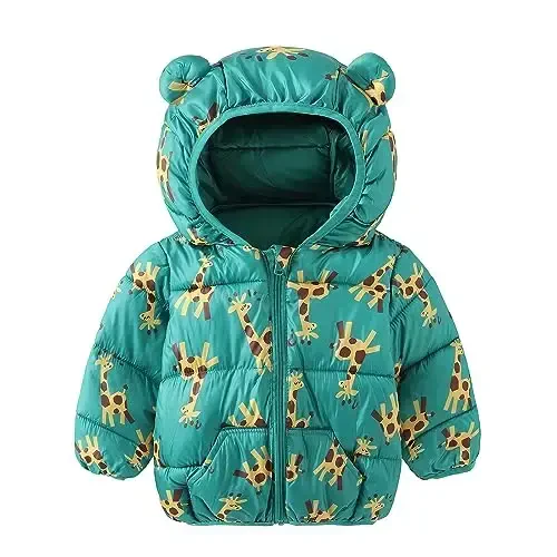 WUSENST Baby Boys Girls Winter Coats Hoods Light Puffer Down Jacket Outwear - 1
