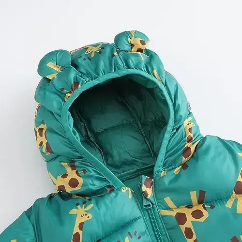 WUSENST Baby Boys Girls Winter Coats Hoods Light Puffer Down Jacket Outwear - 3