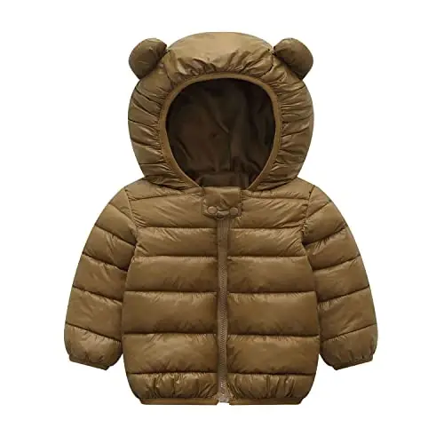 WUSENST Baby Boys Girls Winter Coats Hoods Light Puffer Down Jacket Outwear - 1
