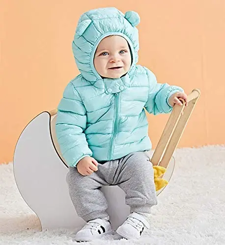 WUSENST Baby Boys Girls Winter Coats Hoods Light Puffer Down Jacket Outwear - 3