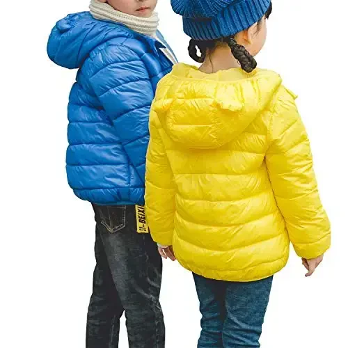 WUSENST Baby Boys Girls Winter Coats Hoods Light Puffer Down Jacket Outwear - 5