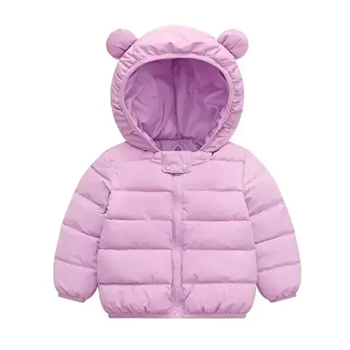WUSENST Baby Boys Girls Winter Coats Hoods Light Puffer Down Jacket Outwear - 1