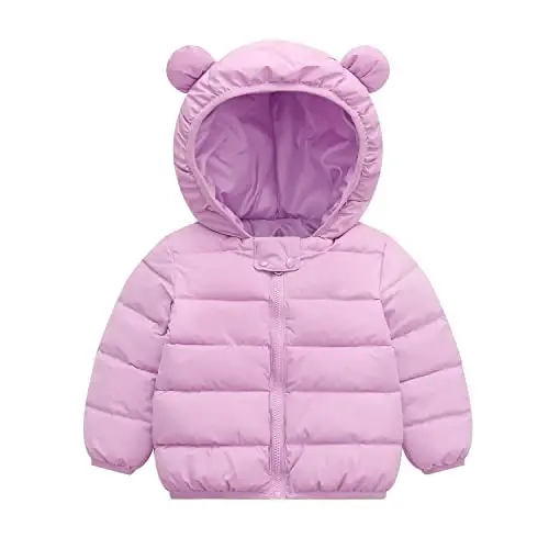WUSENST Baby Boys Girls Winter Coats Hoods Light Puffer Down Jacket Outwear - 1