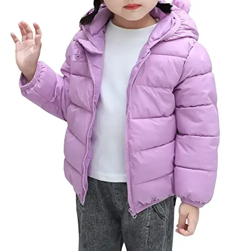 WUSENST Baby Boys Girls Winter Coats Hoods Light Puffer Down Jacket Outwear - 2