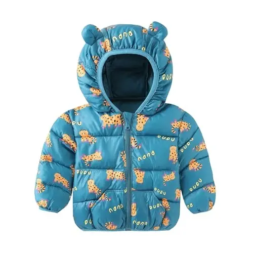 WUSENST Baby Boys Girls Winter Coats Hoods Light Puffer Down Jacket Outwear - 1