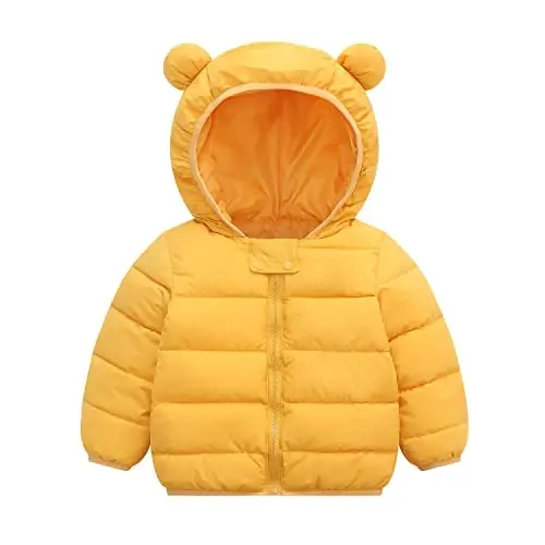 WUSENST Baby Boys Girls Winter Coats Hoods Light Puffer Down Jacket Outwear - WUSENST