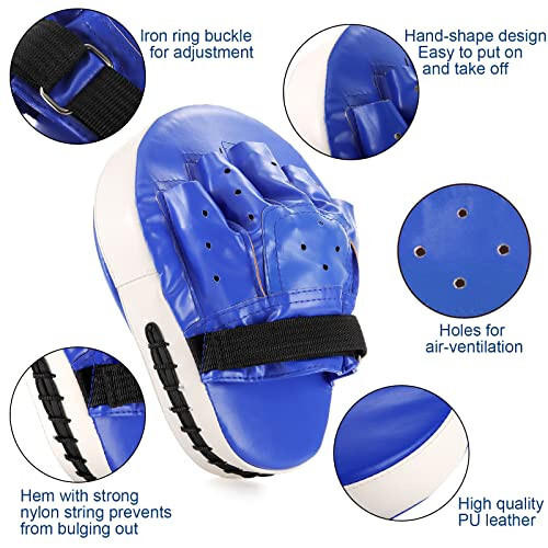 WUWEOT 2-in-1 Punching Mitts Kick Pack Set, Boxing Mitts Focus Pads and Taewondo Kick Pad, Thai Pads Karate Kick Pads, Martial Arts MMA Punching Mitts Kicking Boxing Shield Training for Men Women Gym - 3