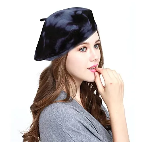WW004 Winter 100% Wool Warm French Art Basque Beret Tam Beanie Hat Cap - 1