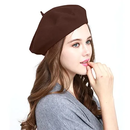 WW004 Winter 100% Wool Warm French Art Basque Beret Tam Beanie Hat Cap - 1