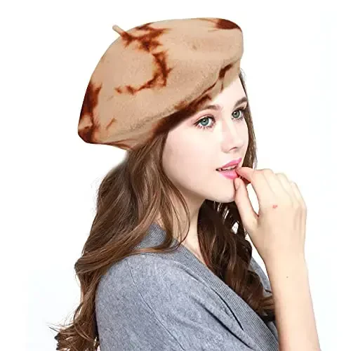 WW004 Winter 100% Wool Warm French Art Basque Beret Tam Beanie Hat Cap - WW004