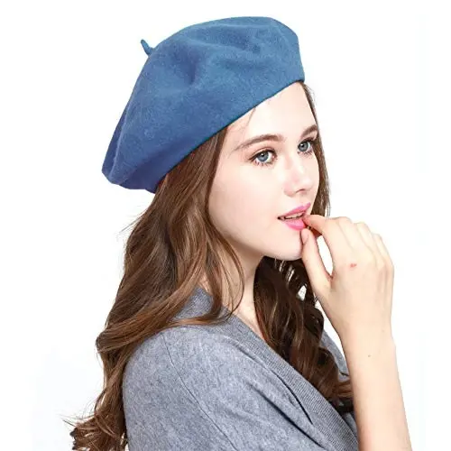 WW004 Winter 100% Wool Warm French Art Basque Beret Tam Beanie Hat Cap - 1