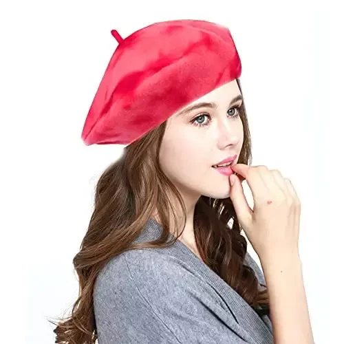 WW004 Qish 100% junli iliq frantsuz san'ati Bask Beret Tam Beanie Shapka Qalpog'i - 1