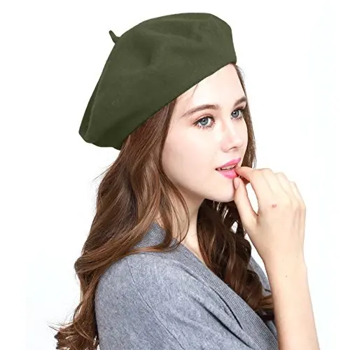 WW004 Qish 100% junli issiq frantsuz san'at bask beret to'liq beanie shapka qalpoq 