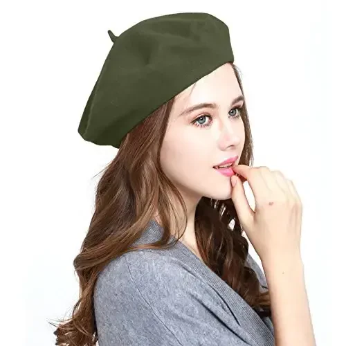 WW004 Qish 100% junli issiq frantsuz san'at bask beret to'liq beanie shapka qalpoq - WW004