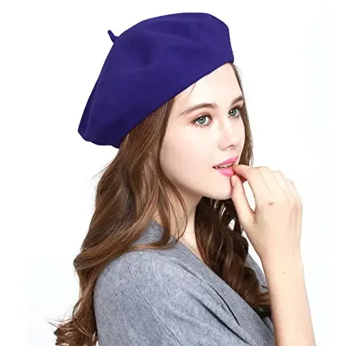 WW004 Qish 100% Junli Issiq Frantsuz San'at Bask Beret To'liq Beanie Shlyapa Qalpog'i - 1