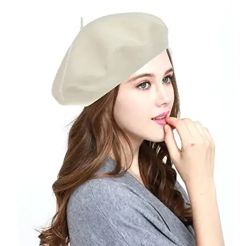 WW004 Qish 100% Junli Issiq Frantsuz San'at Bask Beret To'liq Beanie Shlyapa Qalpog'i - 1