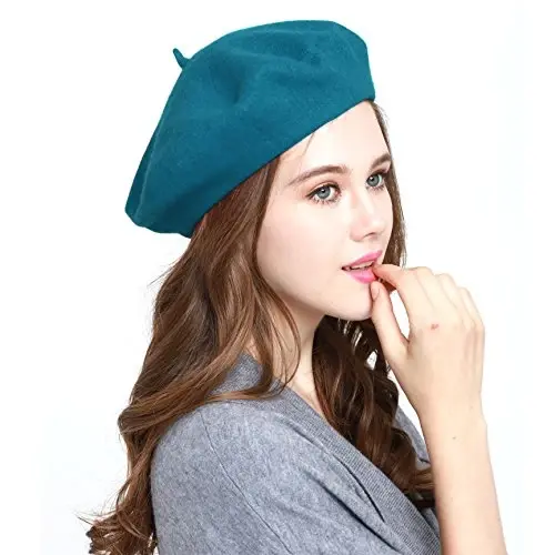 WW004 Qish 100% junli issiq frantsuzcha san'at bask beret to'liq beanie shapka qalpoq - 1