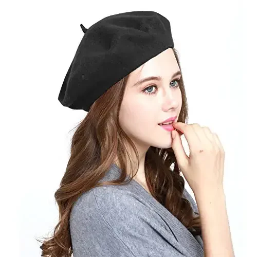 WW004 Qish 100% junli issiq frantsuzcha san'at bask beret To'liq beanie shlyapa qalpog'i - WW004 (1)