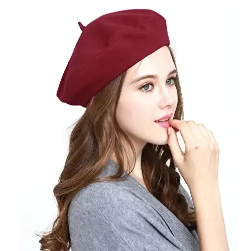 WW004 Qish 100% junli issiq frantsuzcha san'at bask beret to'liq shapka qalpoq 