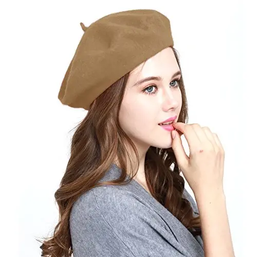 WW004 Winter 100% Wool Warm French Art Basque Beret Tam Beanie Hat Cap - 1