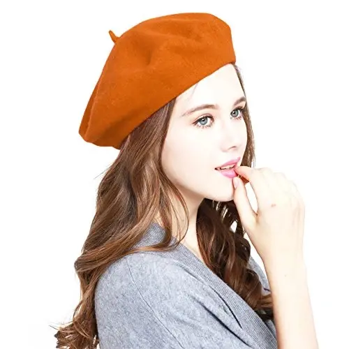 WW004 Winter 100% Wool Warm French Art Basque Beret Tam Beanie Hat Cap - WW004