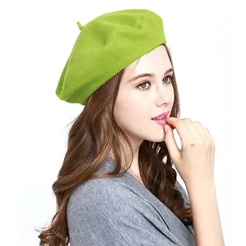 WW004 Winter 100% Wool Warm French Art Basque Beret Tam Beanie Hat Cap - 1