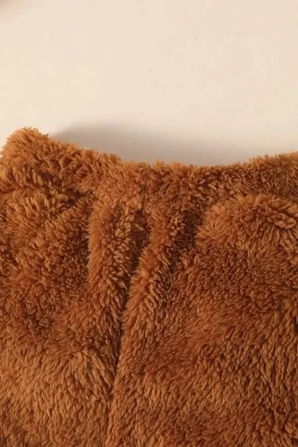 X Ipak Atlas Cho'ntaksiz Plush Kapüşonli Ikki qismli Kostyum - 5