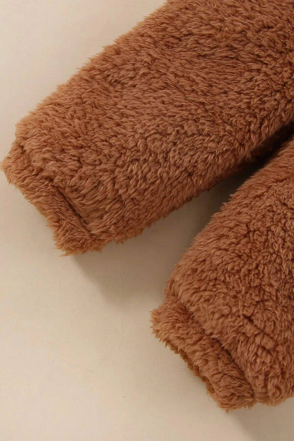 X Ipak Atlas Cho'ntaksiz Plush Kapüşonli Ikki qismli Kostyum - 11