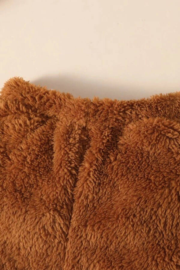 X Ipak Atlas Cho'ntaksiz Plush Kapüşonli Ikki qismli Kostyum - 14