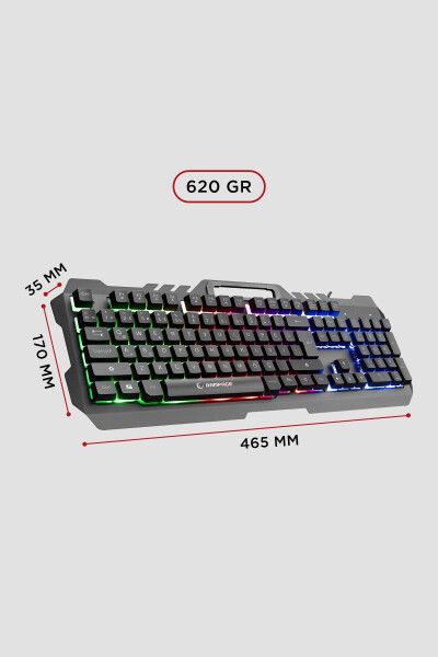 X-Jammer Keyboard KB-R57 Gamer Rainbow Backlit USB Turkish - 3