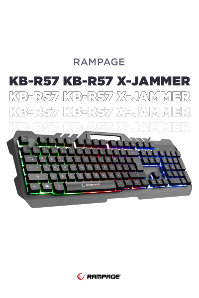 X-Jammer Klavye KB-R57 Oyuncu Rainbow Aydınlatmalı USB Türkçe - 1