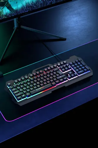 Kb-R57 X-jammer Gökkuşağı Aydınlatmalı Usb Tam Türkçe Gaming Oyuncu Klavyesi - siyah - 6