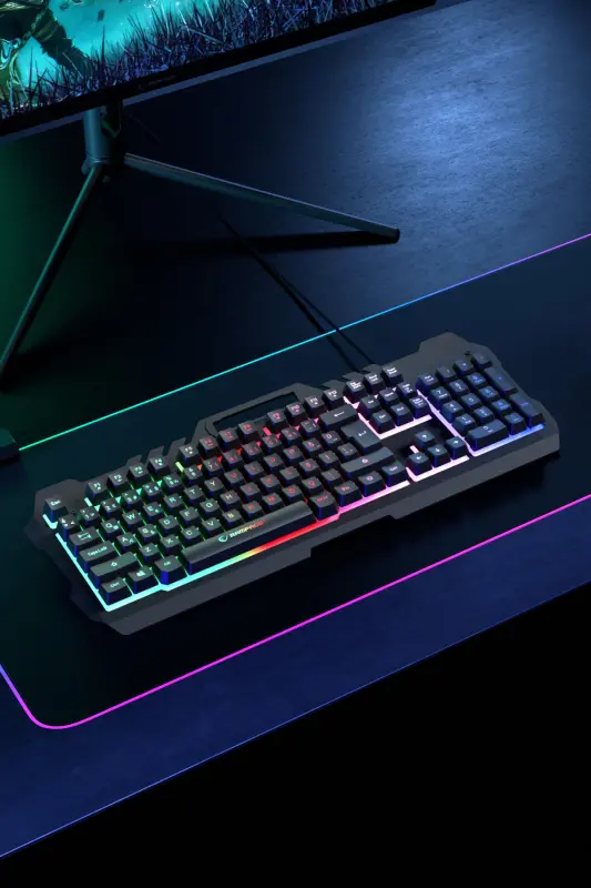 Kb-R57 X-jammer Gökkuşağı Aydınlatmalı Usb Tam Türkçe Gaming Oyuncu Klavyesi - siyah - 6