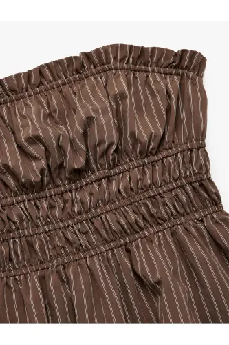 X Melis Ağazat - Безрукавное полосатое плиссированное платье без бретелек B - 7