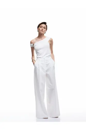 х Melis Agazat Beyaz Kadın Regular Fit Bluz 5SAK30080HT - KOTON (1)