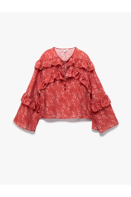 X Melis Ağazat - Long Sleeve Tie Collar Detail P - 3