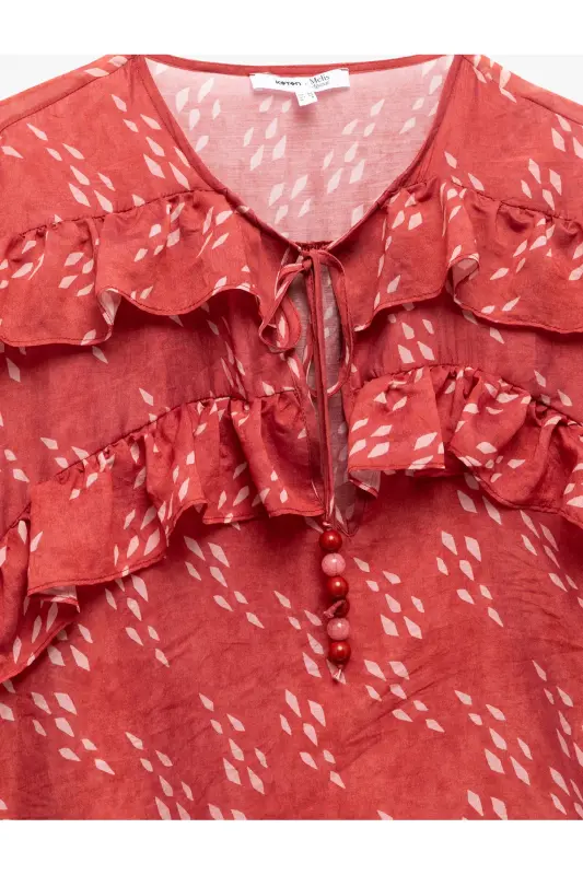 X Melis Ağazat - Long Sleeve Tie Collar Detail P - 5