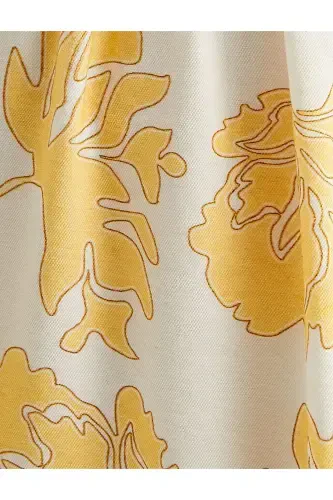 X Melis Ağazat - Миди Платье в Цветочек на Бретелях Клеш Вискоза с Деталью Окна - 6