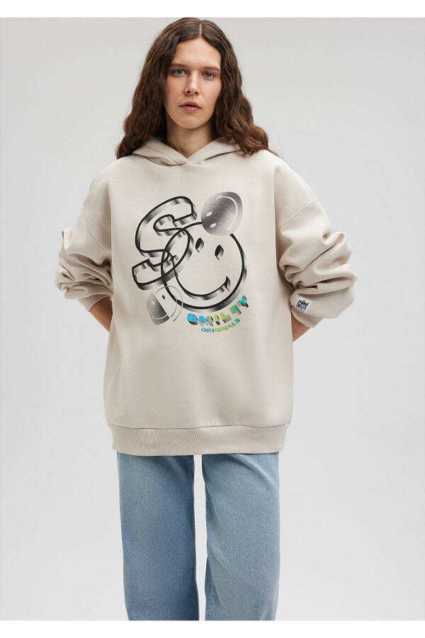 X Smiley Originals Baskılı Bej Sweatshirt 1s10124-70136 - Bej-70136 - 22