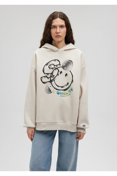 X Smiley Originals Baskılı Bej Sweatshirt 1s10124-70136 - Bej-70136 - 3